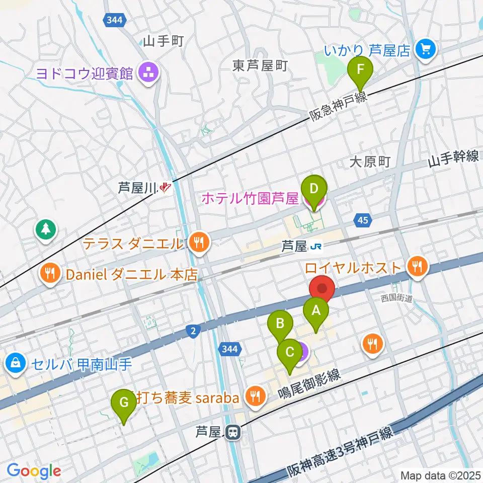 ステージ・アール周辺のホテル一覧地図