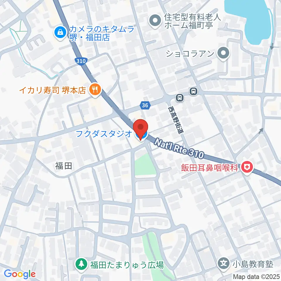 フクダスタジオ周辺のホテル一覧地図
