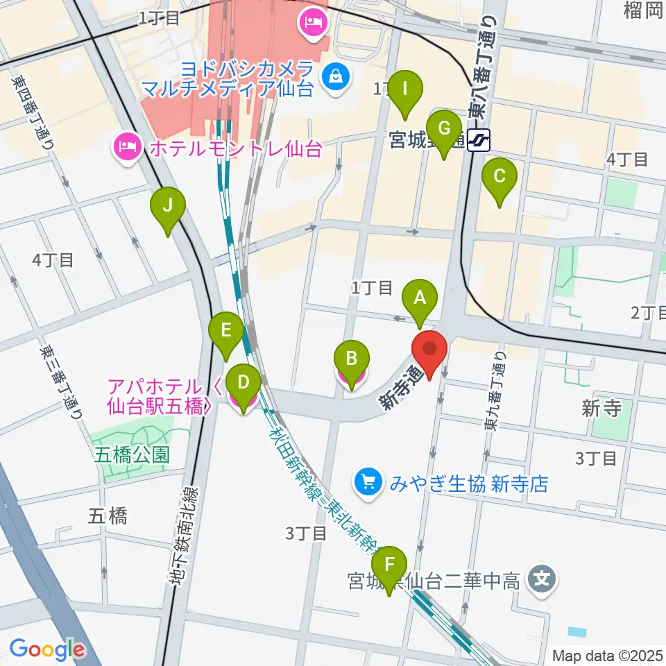 ミュージックランド音楽教室周辺のホテル一覧地図