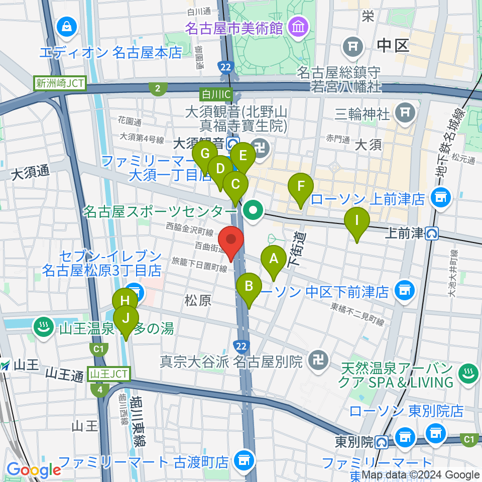 BLstudio30西大須周辺のホテル一覧地図