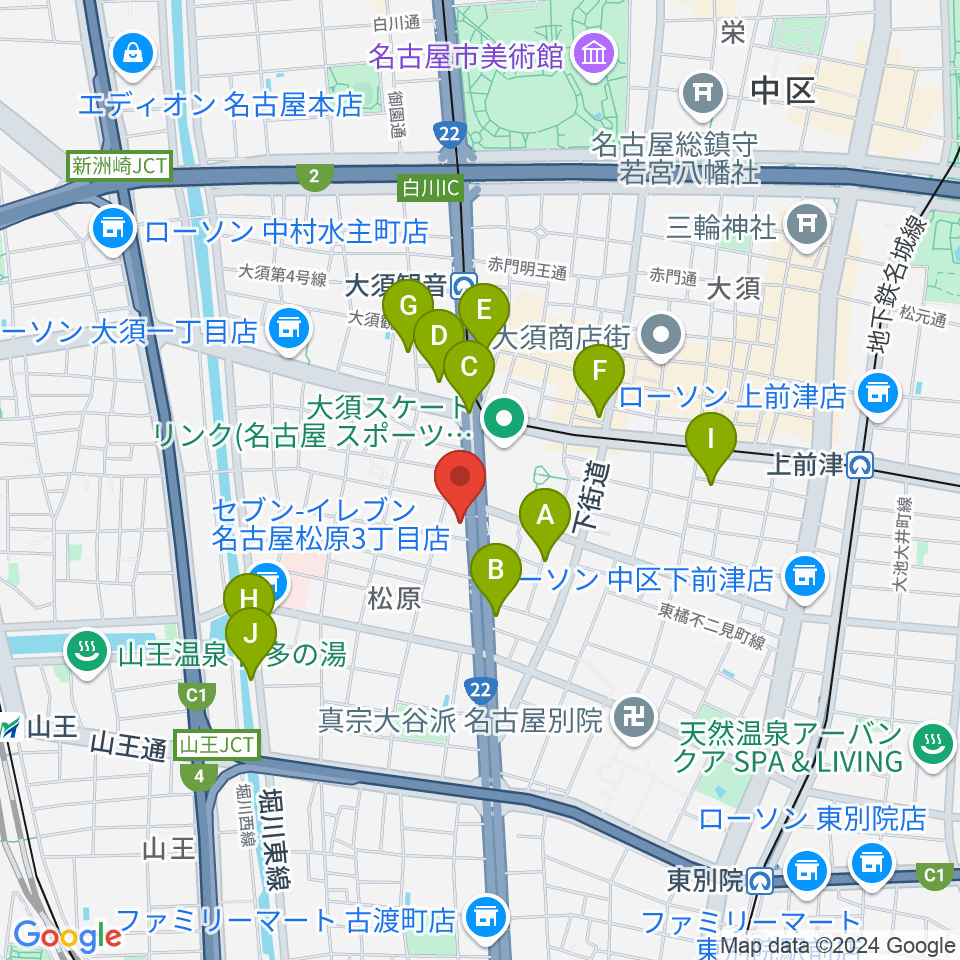 BLstudio30西大須周辺のホテル一覧地図