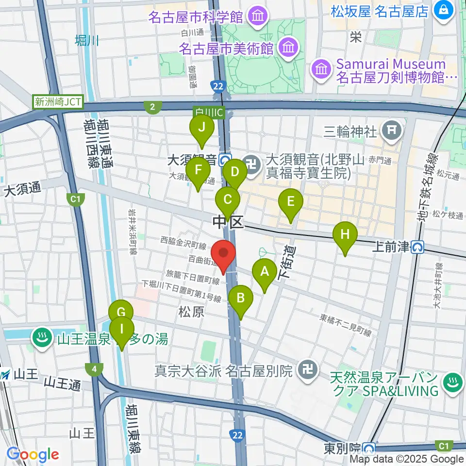 BLstudio30西大須周辺のホテル一覧地図