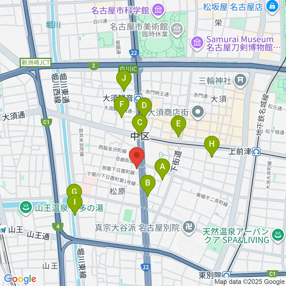 BLstudio30西大須周辺のホテル一覧地図
