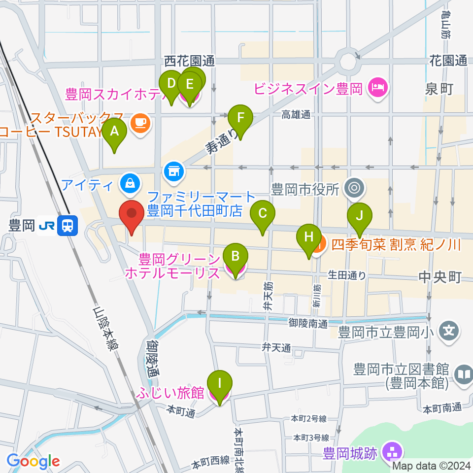 （株）ビート楽器 音楽教室周辺のホテル一覧地図