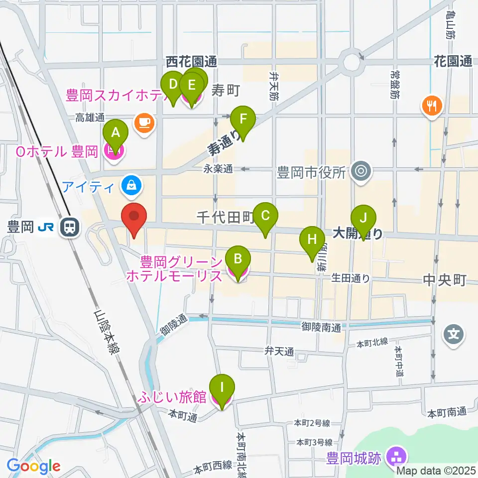 ビート楽器 音楽教室周辺のホテル一覧地図