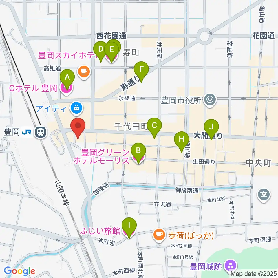 ビート楽器 音楽教室周辺のホテル一覧地図