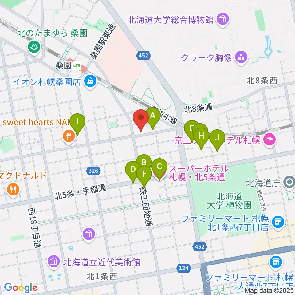 メリフラウズサウンド桑園教室周辺のホテル一覧地図