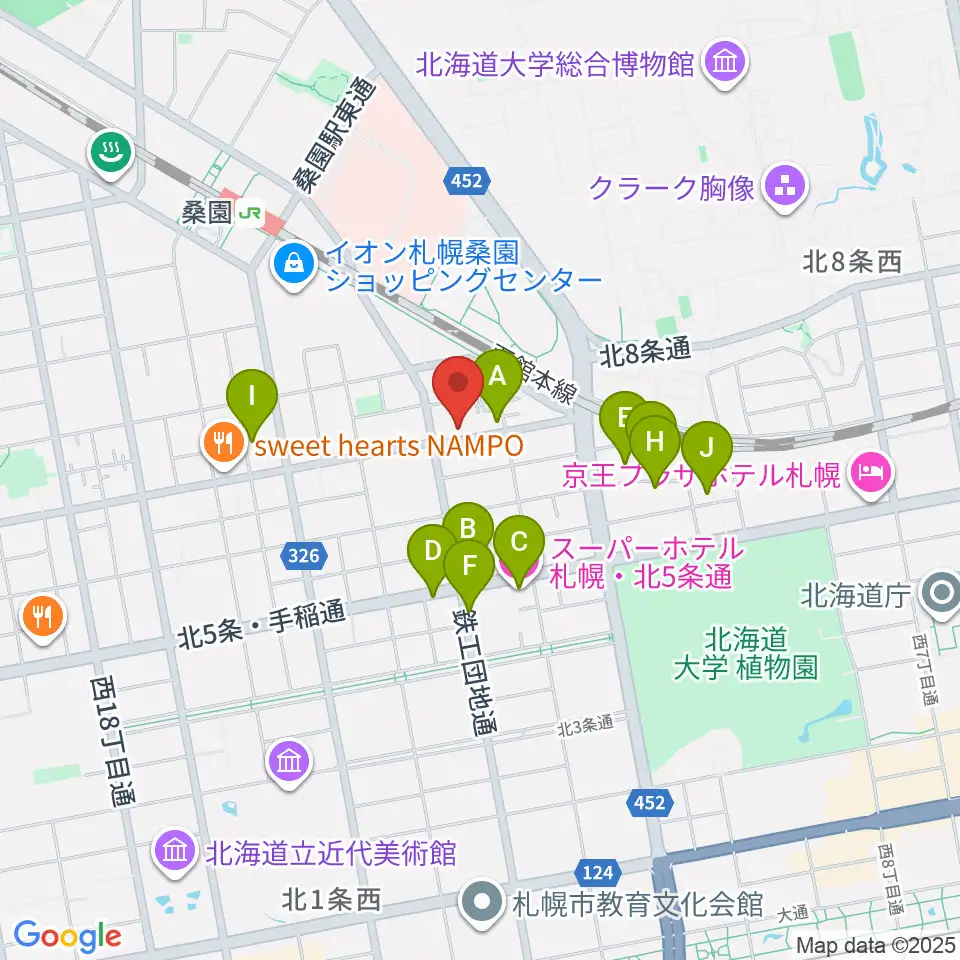 メリフラウズサウンド桑園教室周辺のホテル一覧地図