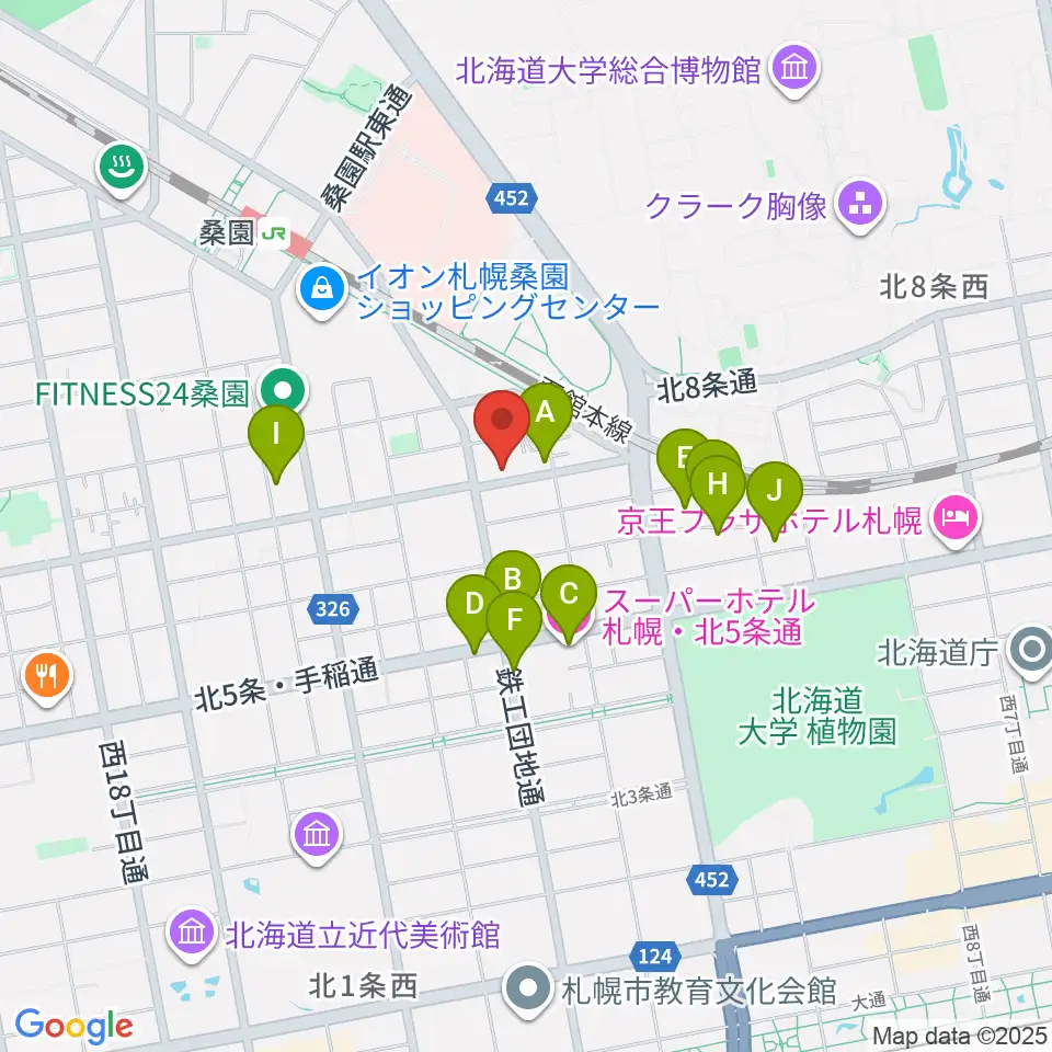 メリフラウズサウンド桑園教室周辺のホテル一覧地図