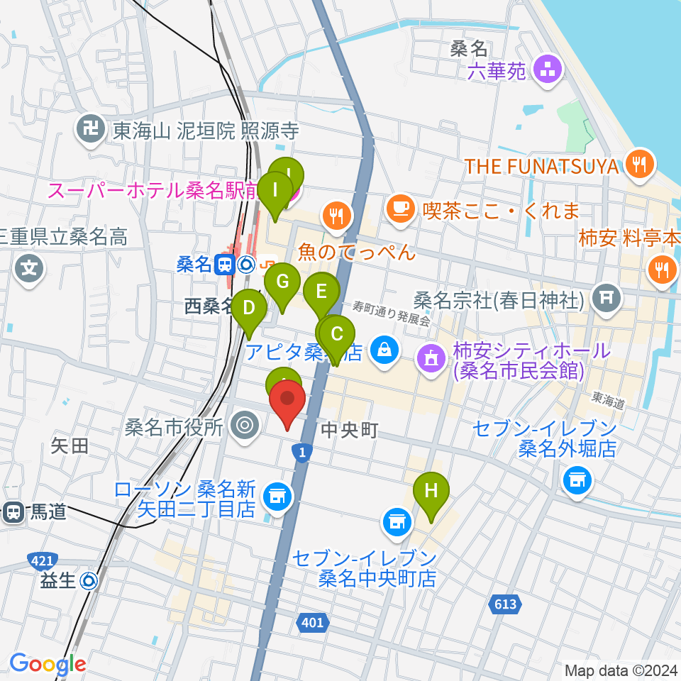 ミュージックショップハマダ周辺のホテル一覧地図