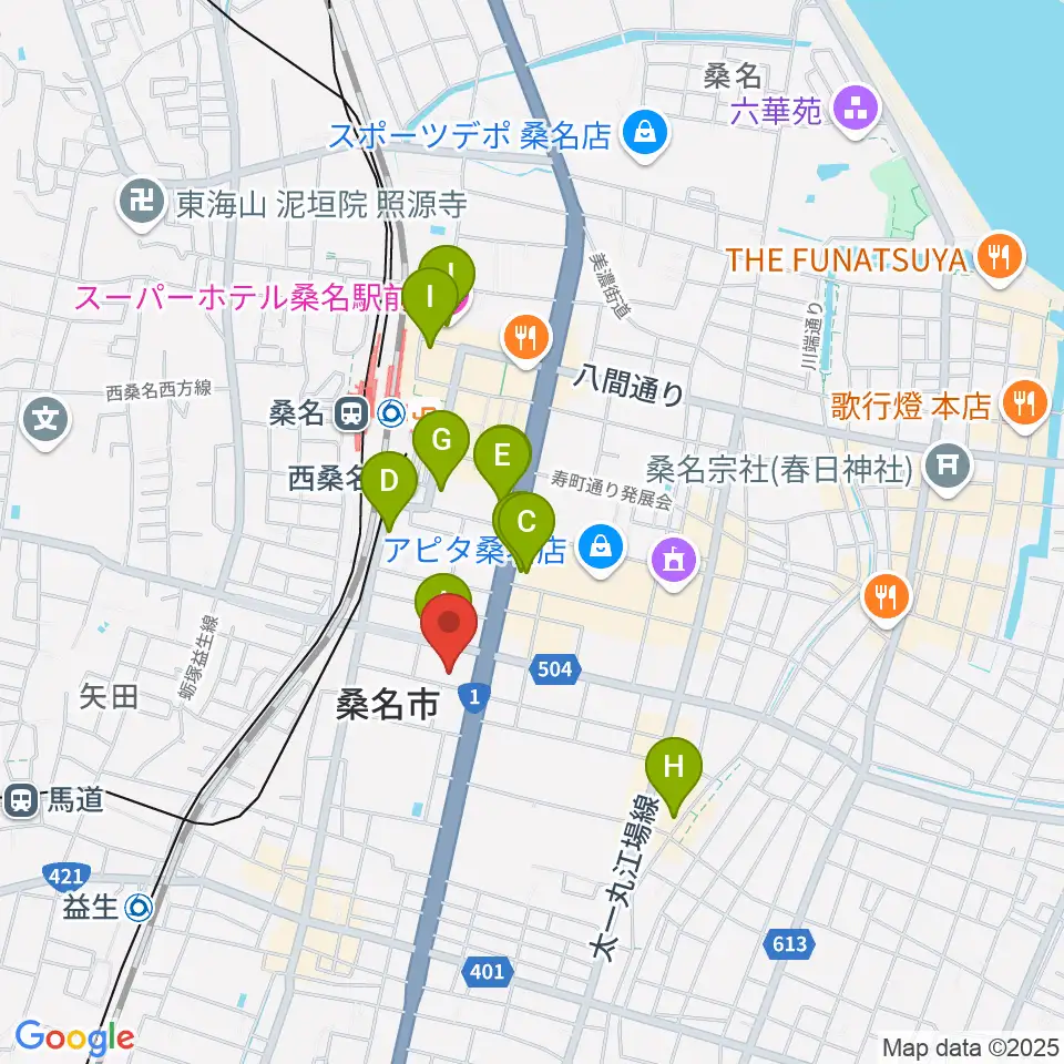 ミュージックショップハマダ周辺のホテル一覧地図