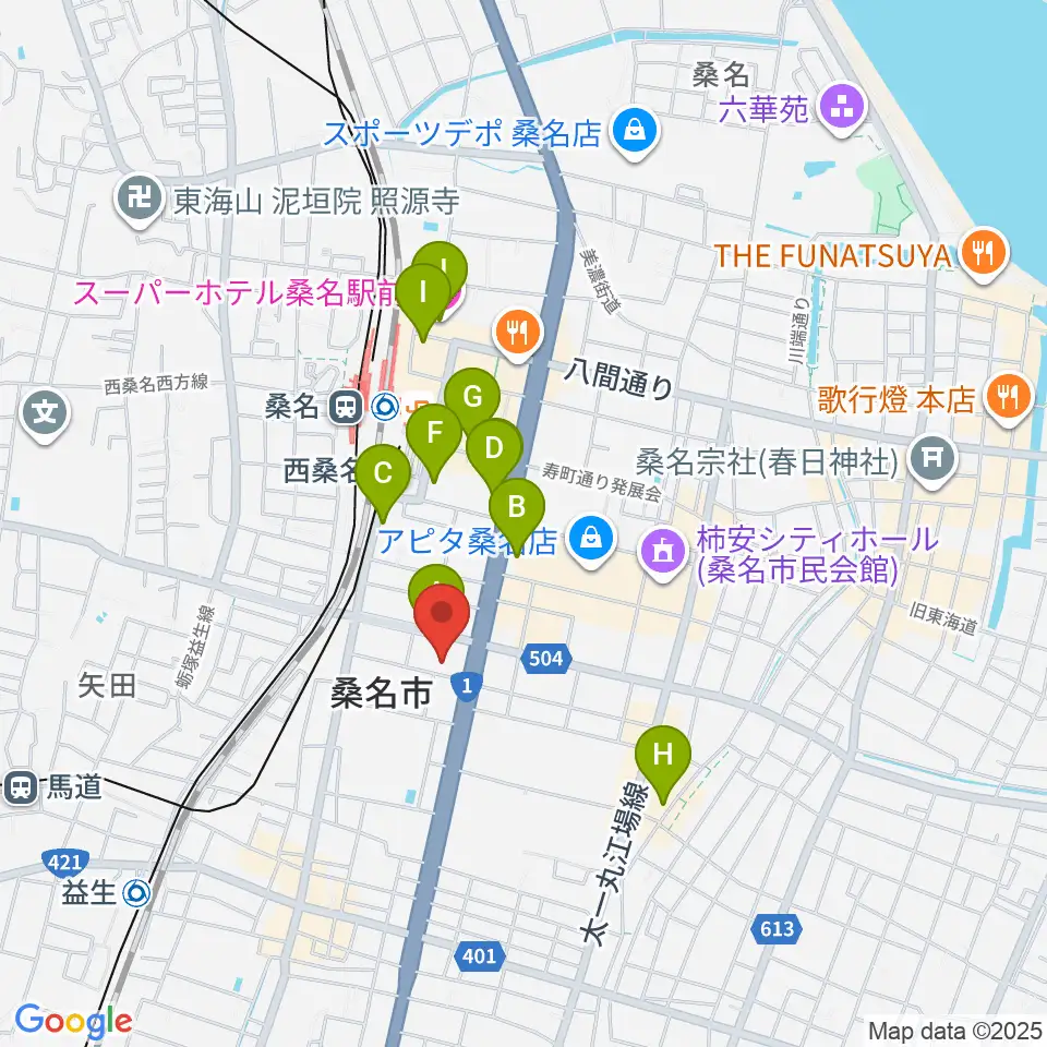 ミュージックショップハマダ周辺のホテル一覧地図