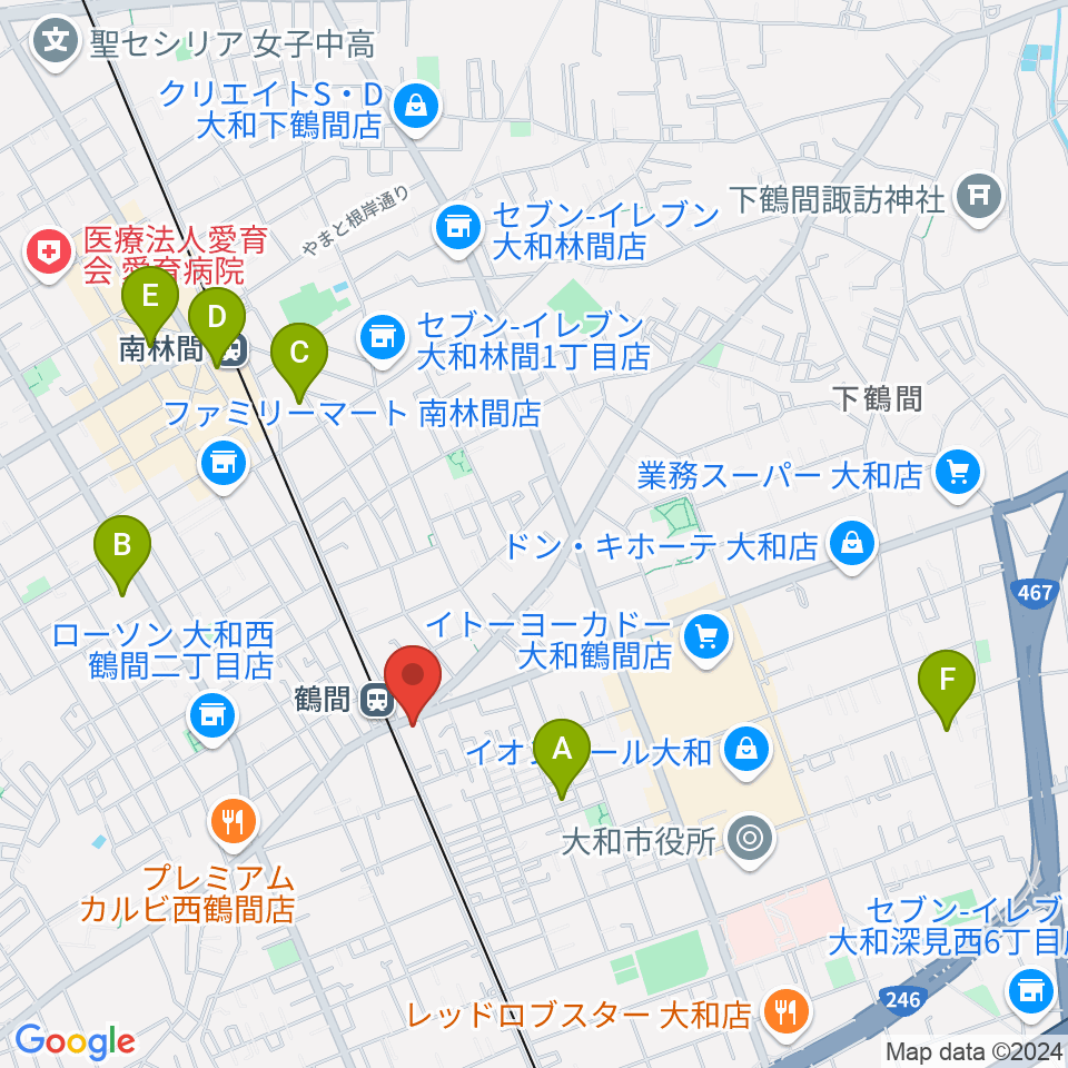 イチキバレエスタジオ＆ピアノ教室周辺のホテル一覧地図