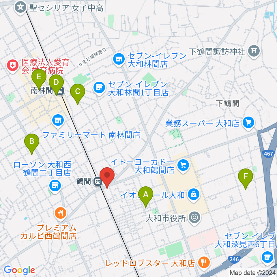 イチキバレエスタジオ＆ピアノ教室周辺のホテル一覧地図