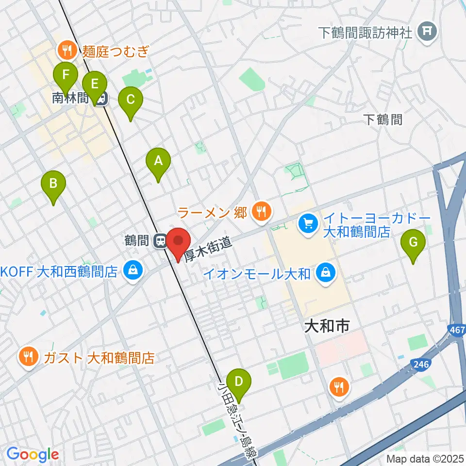 イチキバレエスタジオ＆ピアノ教室周辺のホテル一覧地図