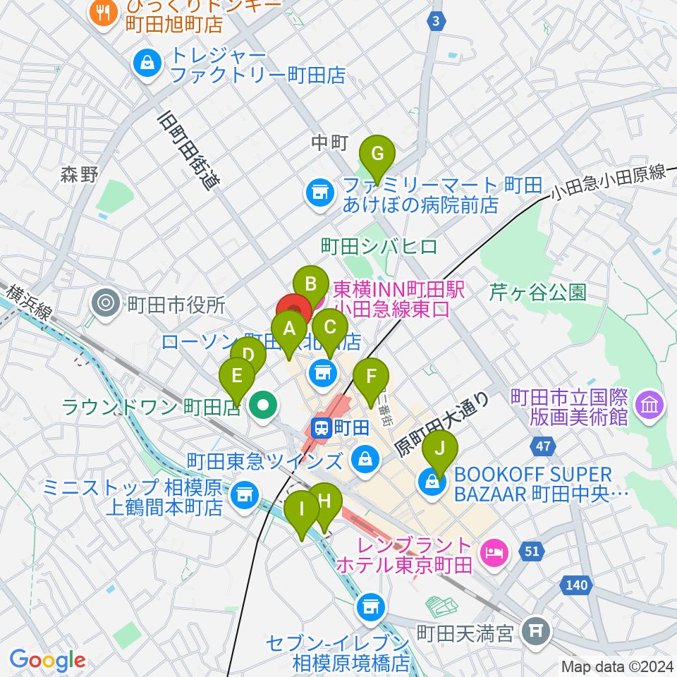 万象房周辺のホテル一覧地図