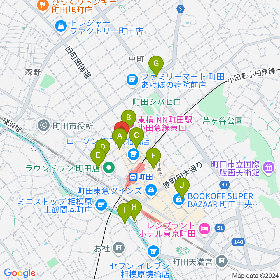 万象房周辺のホテル一覧地図