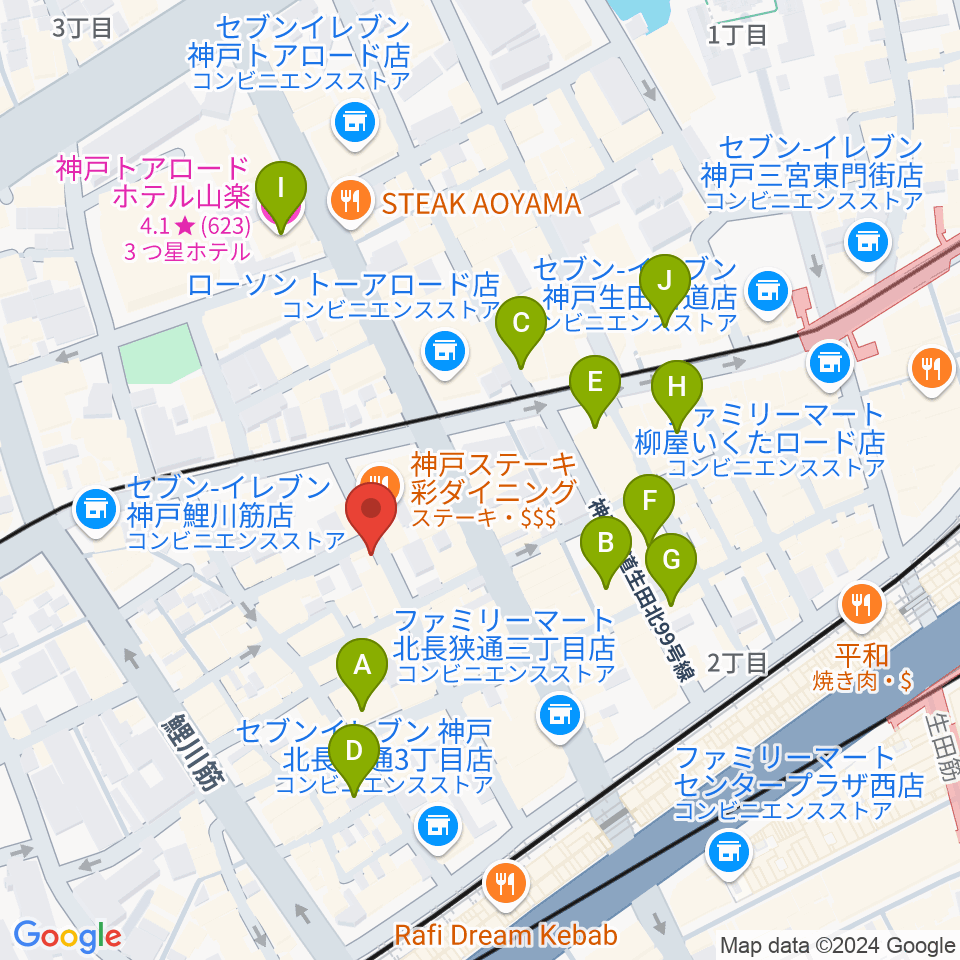 ロッコーマン周辺のホテル一覧地図