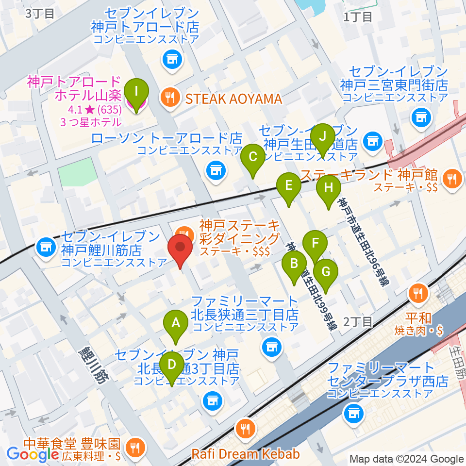 ロッコーマン周辺のホテル一覧地図