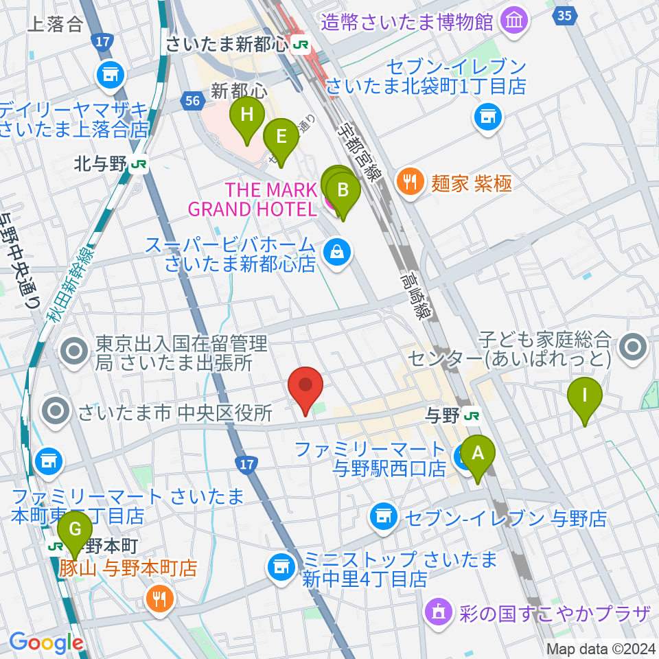 イプシロン・ピアノクラブ周辺のホテル一覧地図