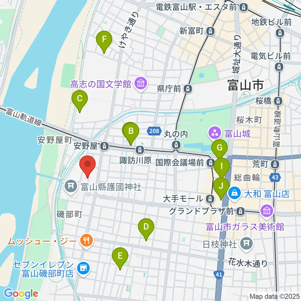 学校法人富山音楽院周辺のホテル一覧地図