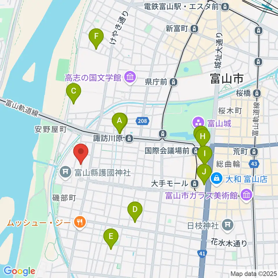学校法人富山音楽院周辺のホテル一覧地図