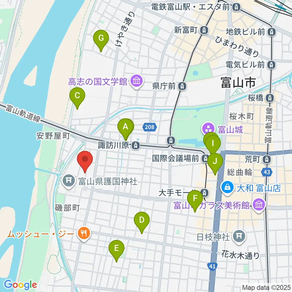 学校法人富山音楽院周辺のホテル一覧地図