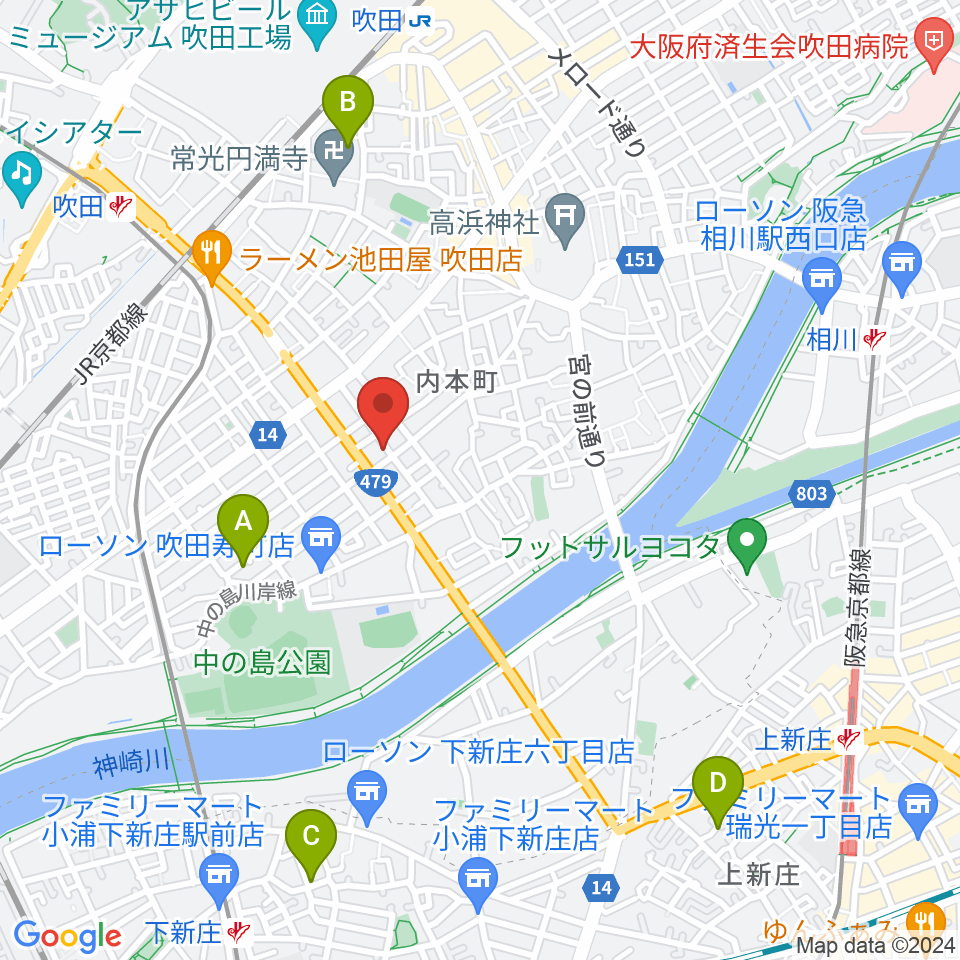 スタジオユー周辺のホテル一覧地図