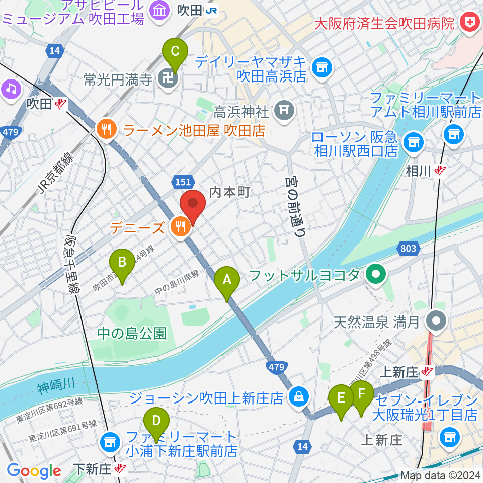 スタジオユー周辺のホテル一覧地図