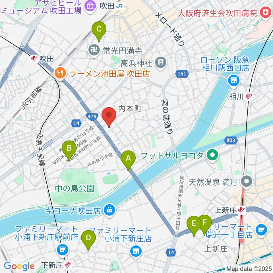 スタジオユー周辺のホテル一覧地図