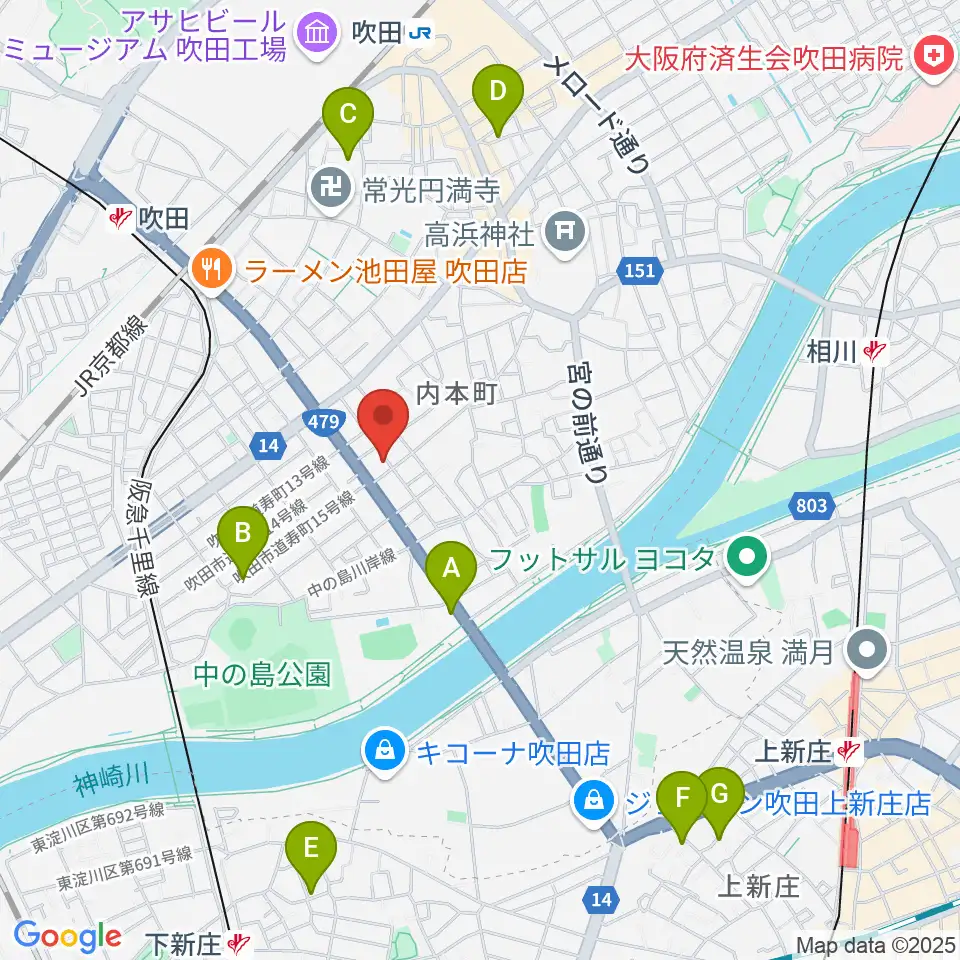 スタジオユー周辺のホテル一覧地図