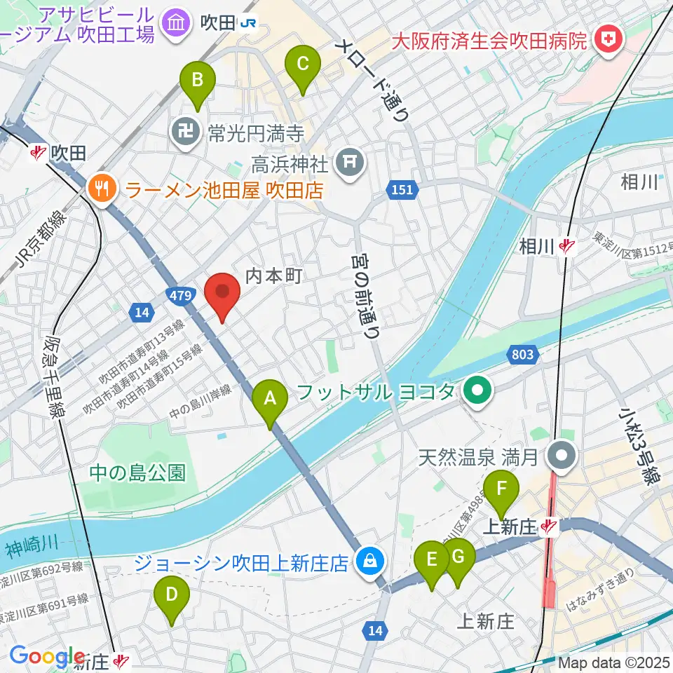 スタジオユー周辺のホテル一覧地図
