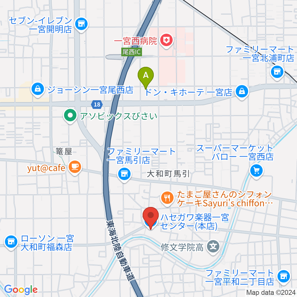 ハセガワ楽器 メロディースクール周辺のホテル一覧地図