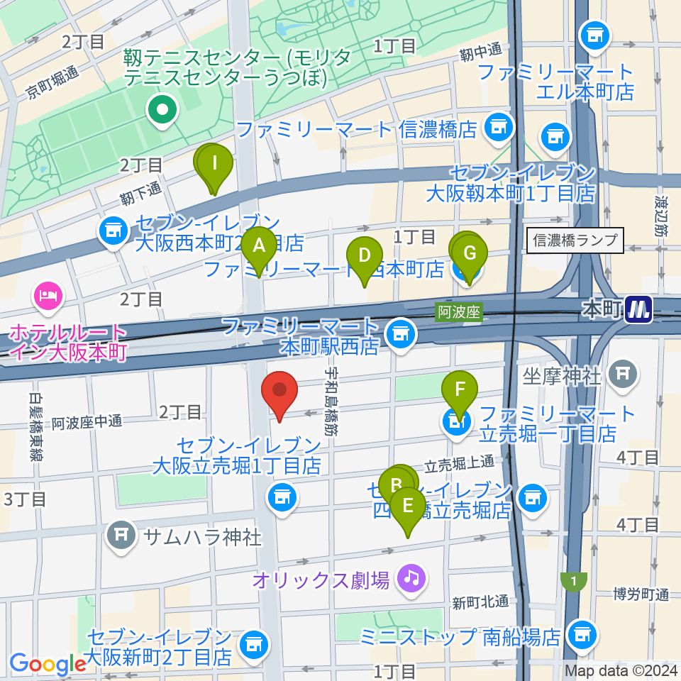 プラスエムレッスン周辺のホテル一覧地図