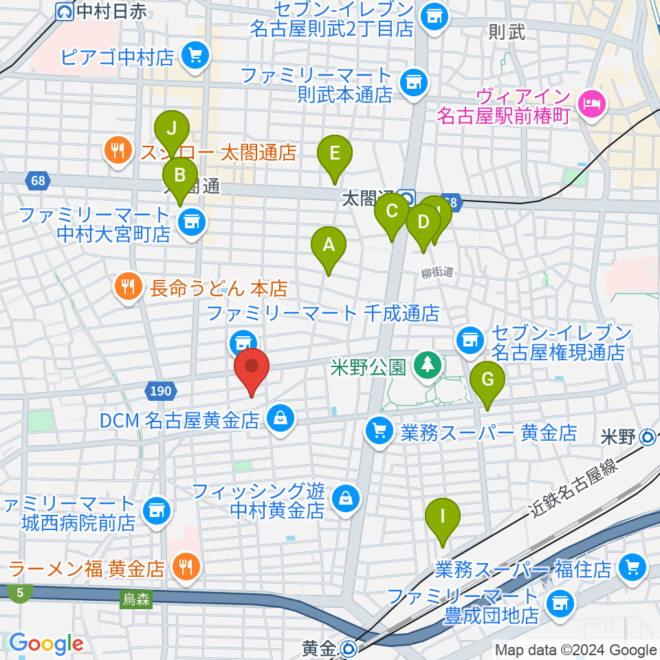 山口ギター音楽院周辺のホテル一覧地図