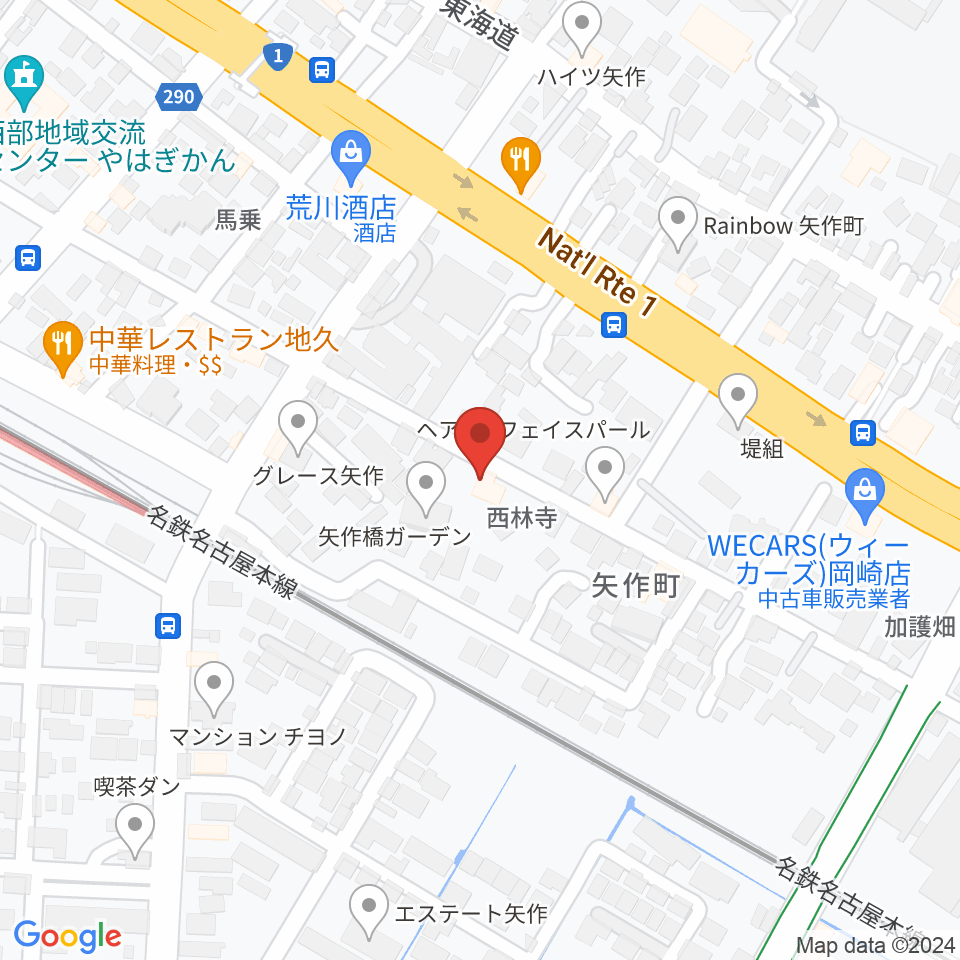 パピーミュージックスクール岡崎矢作教室周辺のホテル一覧地図