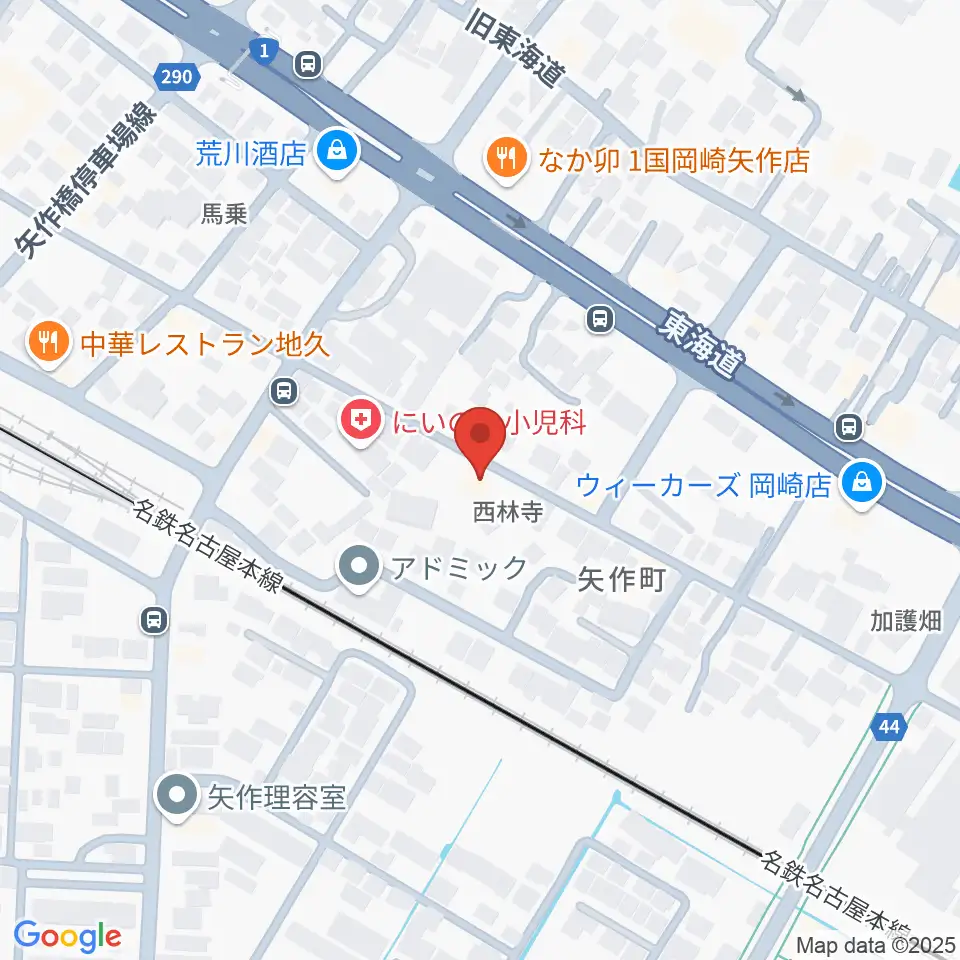 パピーミュージックスクール岡崎矢作教室周辺のホテル一覧地図