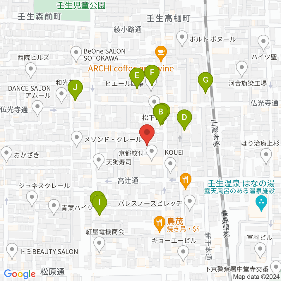 たけいち音楽教室周辺のホテル一覧地図