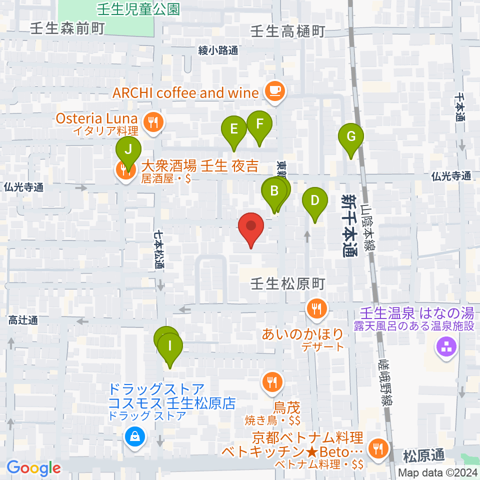 たけいち音楽教室周辺のホテル一覧地図