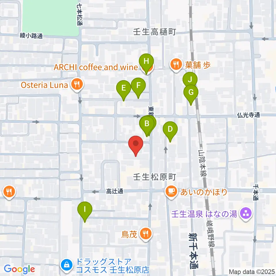 たけいち音楽教室周辺のホテル一覧地図