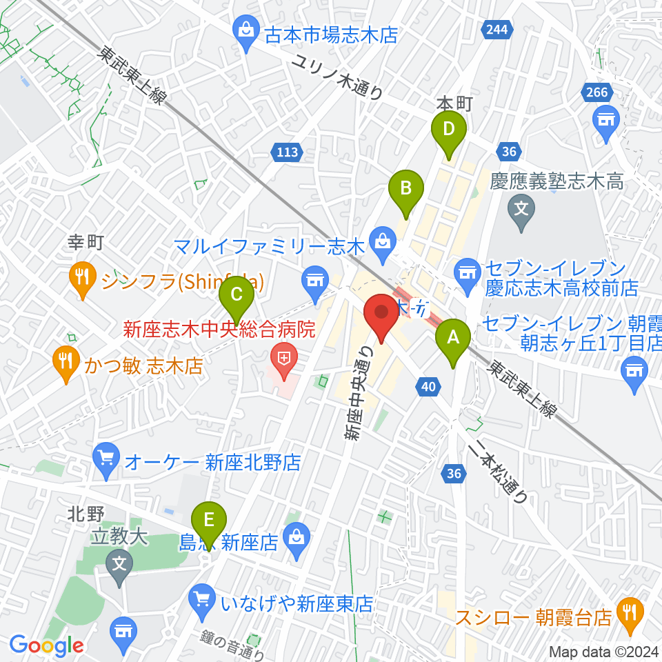 ギタースクールTSG周辺のホテル一覧地図