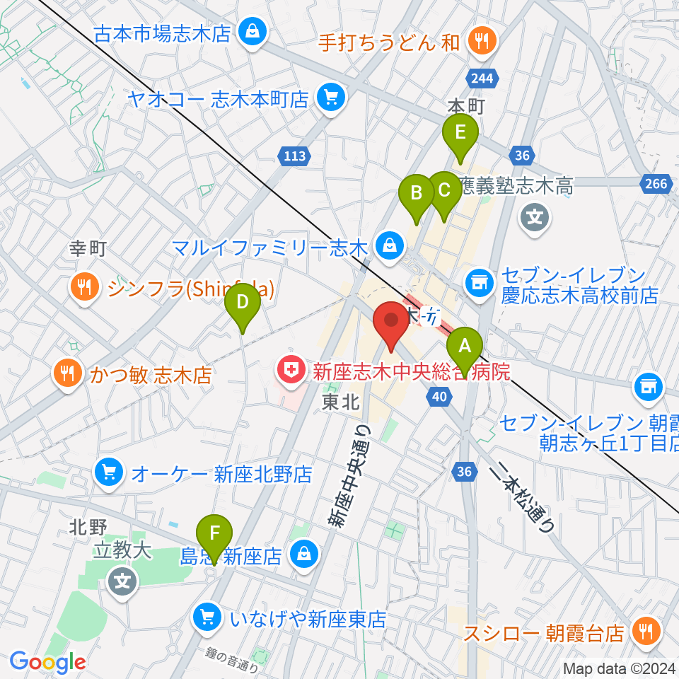 ギタースクールTSG周辺のホテル一覧地図