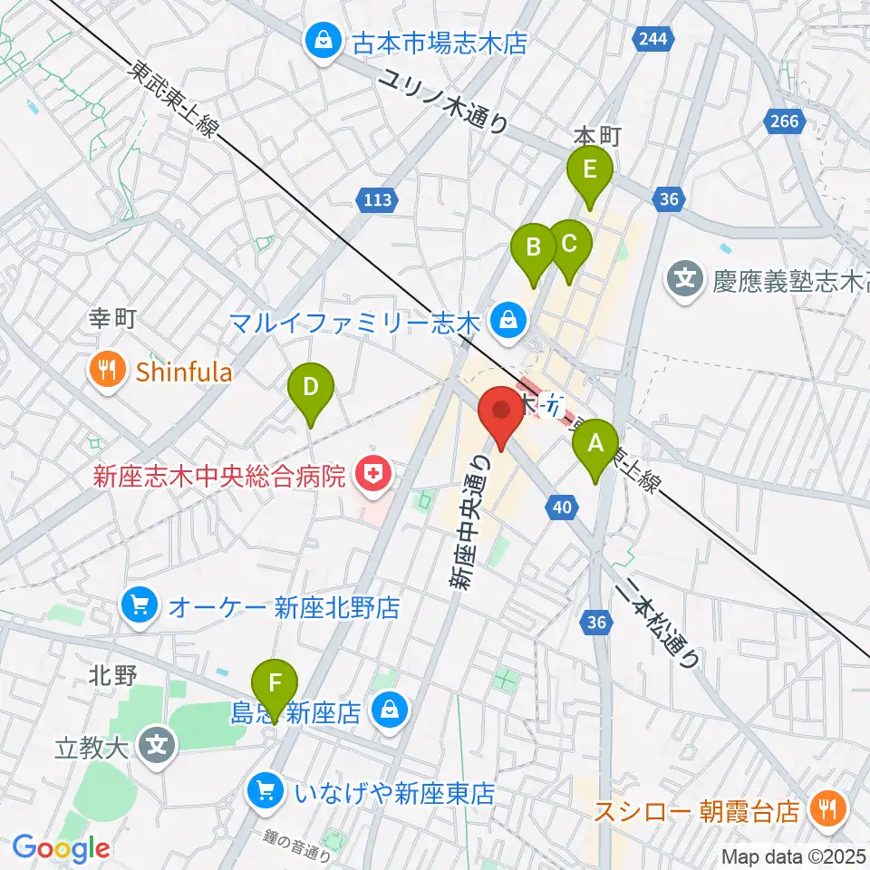 ギタースクールTSG周辺のホテル一覧地図