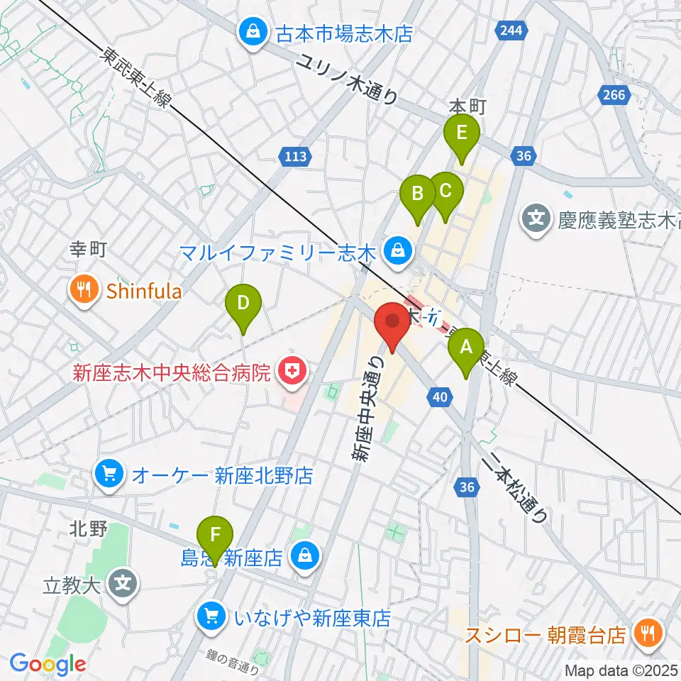ギタースクールTSG周辺のホテル一覧地図