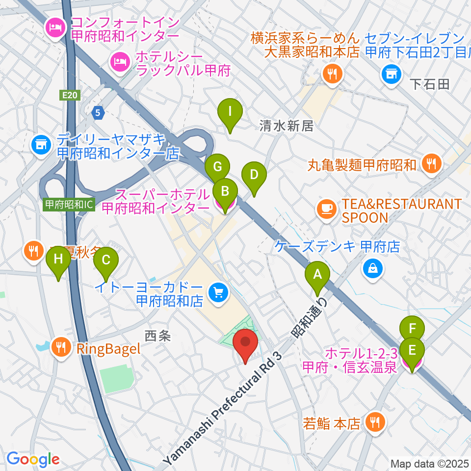 ユニバーサルピアノ教室ぴのあ周辺のホテル一覧地図