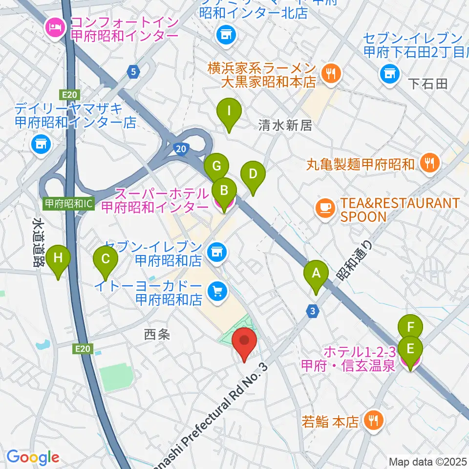 ユニバーサルピアノ教室ぴのあ周辺のホテル一覧地図