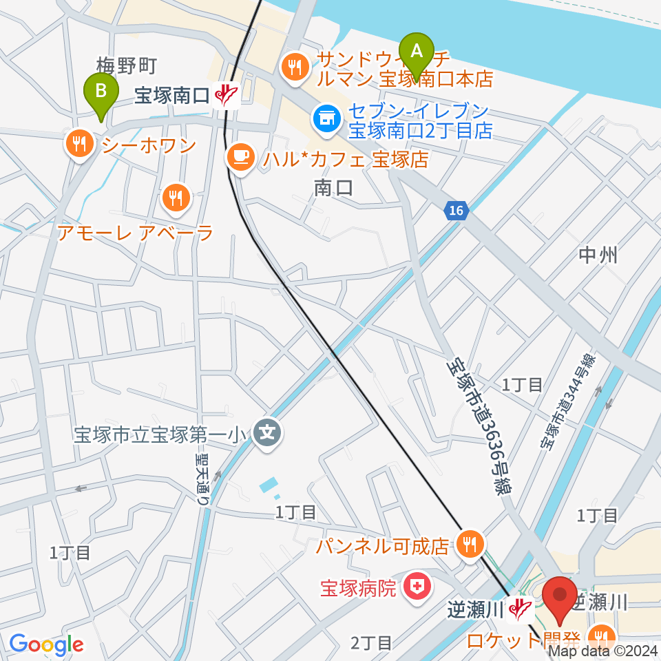 J.カレッジ周辺のホテル一覧地図