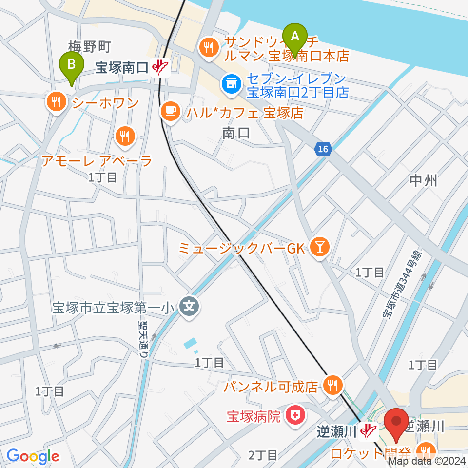 J.カレッジ周辺のホテル一覧地図