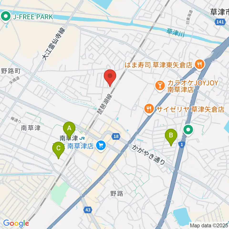 いちご音楽教室周辺のホテル一覧地図