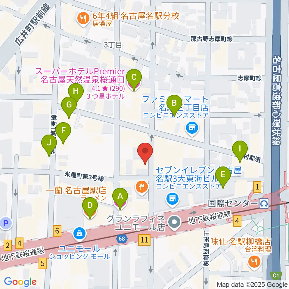 オーラボイスヴォーカルスクール周辺のホテル一覧地図